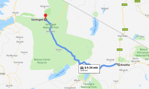 Distance of Serengeti National Park From Arusha